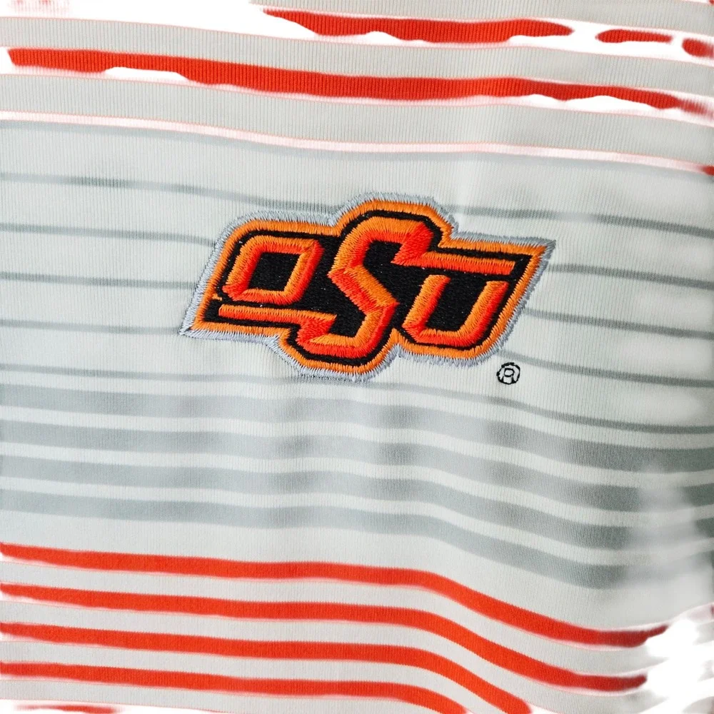Columbia Golf OSU Cowboys‎ Polo Shirt XL Orange Gray Stripe Short Sleeve Men
